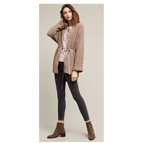 Anthropologie Moth Vallon Ribbon Tie Cardigan Sweater Wool Blend Size Small - Picture 2 of 12